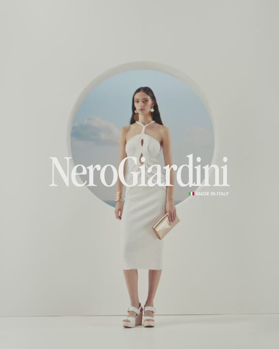 Isabella white leather heeled sandal by NeroGiardini — video
